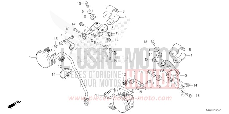 PHARE ANTIBROUILLARD for Gold Wing CANDY ARDENT RED (R367B) from 2021